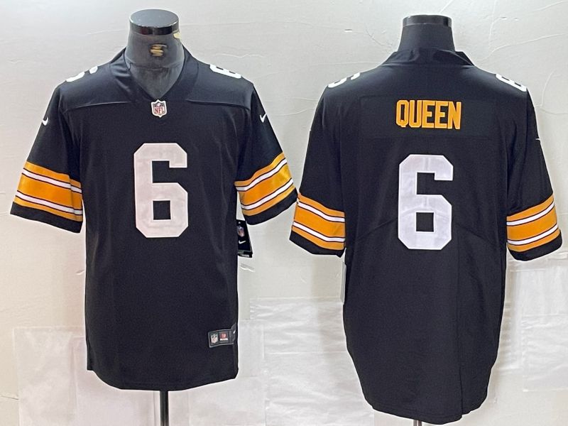 Men Pittsburgh Steelers 6 Queen Black generation 2024 Nike Limited NFL Jersey style 1